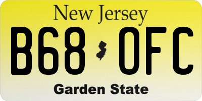 NJ license plate B68OFC
