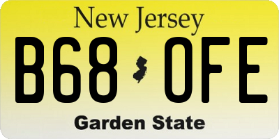 NJ license plate B68OFE