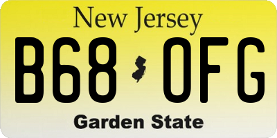 NJ license plate B68OFG