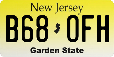 NJ license plate B68OFH