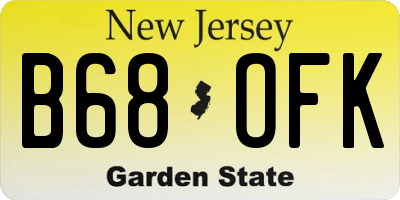 NJ license plate B68OFK
