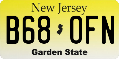 NJ license plate B68OFN