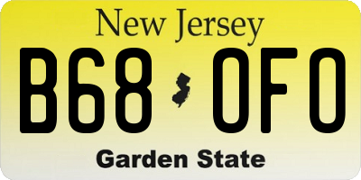 NJ license plate B68OFO