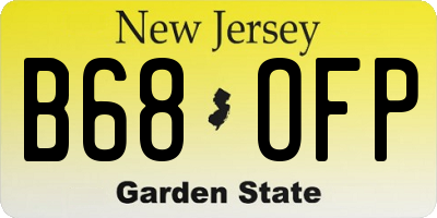 NJ license plate B68OFP