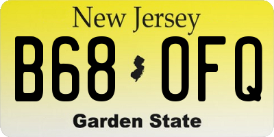 NJ license plate B68OFQ