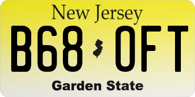 NJ license plate B68OFT
