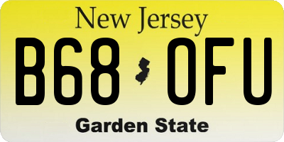 NJ license plate B68OFU