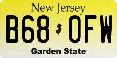 NJ license plate B68OFW