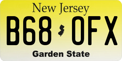 NJ license plate B68OFX