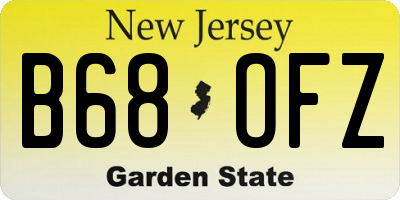 NJ license plate B68OFZ