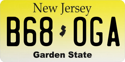 NJ license plate B68OGA