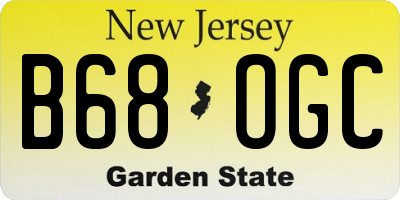 NJ license plate B68OGC