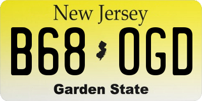 NJ license plate B68OGD