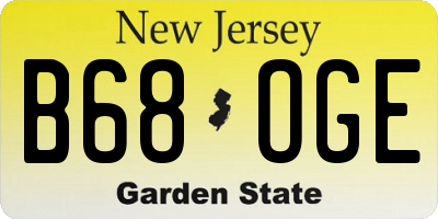 NJ license plate B68OGE