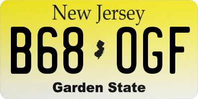 NJ license plate B68OGF