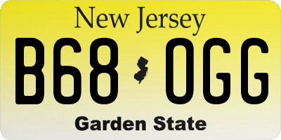 NJ license plate B68OGG