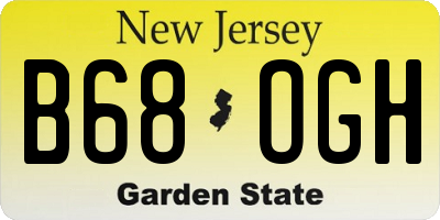 NJ license plate B68OGH
