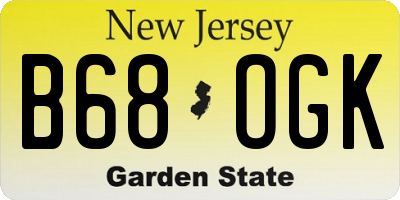 NJ license plate B68OGK