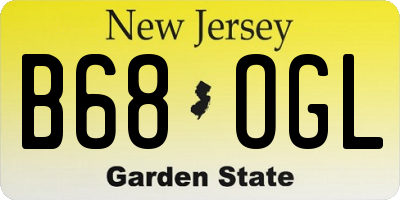 NJ license plate B68OGL