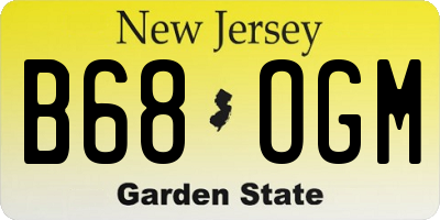 NJ license plate B68OGM