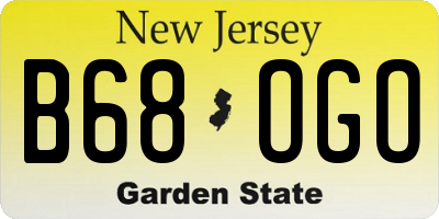 NJ license plate B68OGO