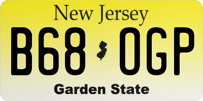 NJ license plate B68OGP