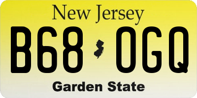 NJ license plate B68OGQ