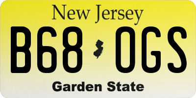 NJ license plate B68OGS