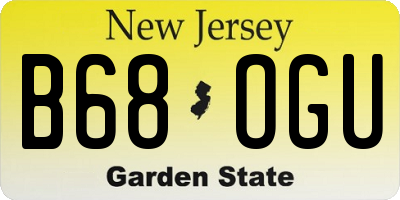 NJ license plate B68OGU