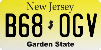 NJ license plate B68OGV