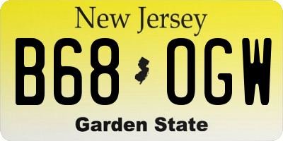 NJ license plate B68OGW