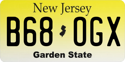 NJ license plate B68OGX