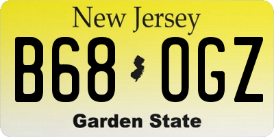 NJ license plate B68OGZ