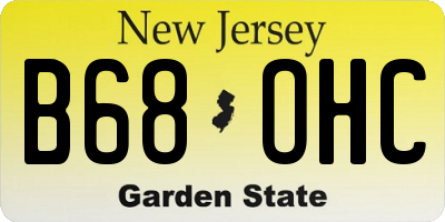 NJ license plate B68OHC