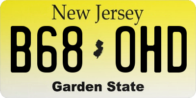 NJ license plate B68OHD