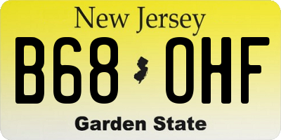 NJ license plate B68OHF