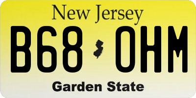 NJ license plate B68OHM