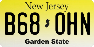 NJ license plate B68OHN
