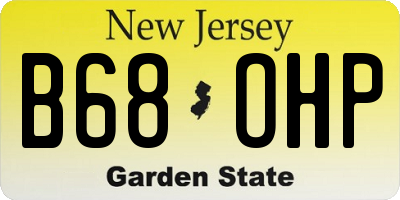 NJ license plate B68OHP