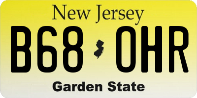 NJ license plate B68OHR
