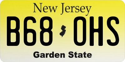 NJ license plate B68OHS