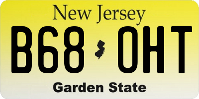 NJ license plate B68OHT