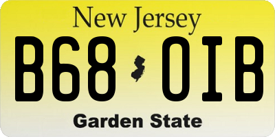 NJ license plate B68OIB
