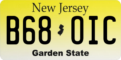 NJ license plate B68OIC