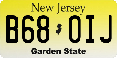 NJ license plate B68OIJ
