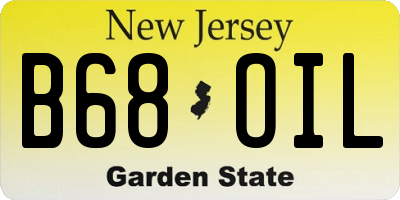 NJ license plate B68OIL