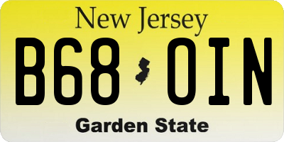 NJ license plate B68OIN