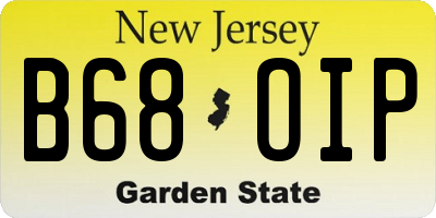 NJ license plate B68OIP