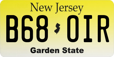 NJ license plate B68OIR