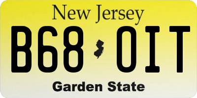 NJ license plate B68OIT